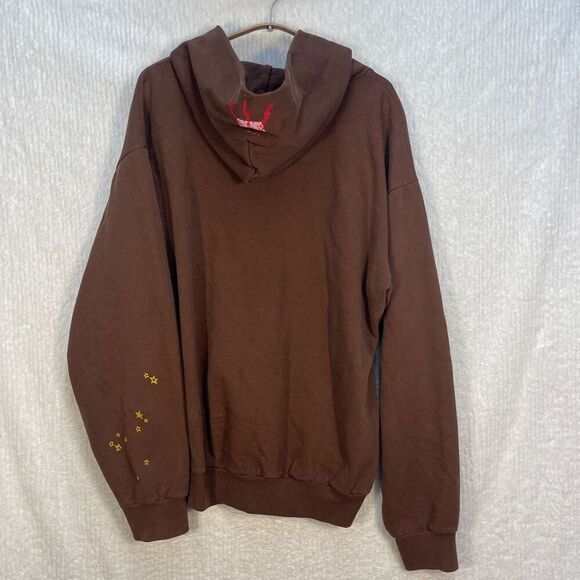 Sp5der Brown Pink Angel Number 555 Young Thug Pullover Hoodie Size Large - Picture 4 of 7